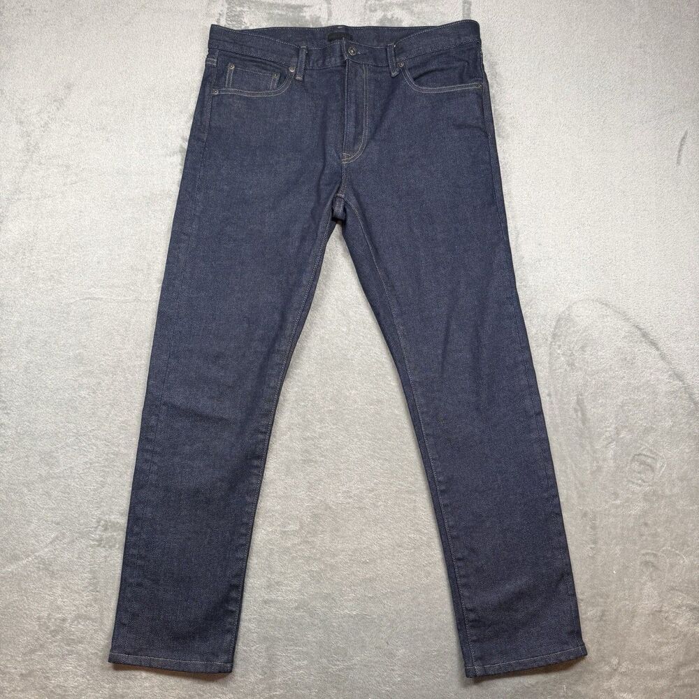 Uniqlo Jeans Men’s 35x32 Dark Wash Kaihara Selvedge Denim Slim Straight